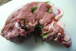Lamb studded with garlic and rosemary